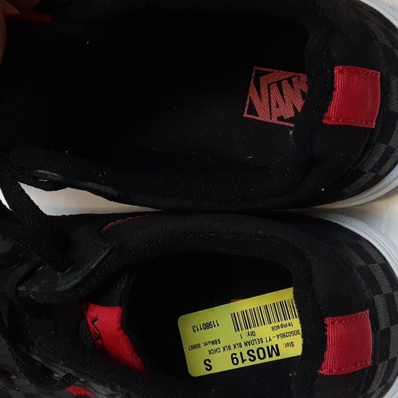 Vans Seldan Shoes Youth Size 7 Black Check - Picture 5 of 9